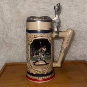 Babe Ruth Baseball Stein - Cream and Red